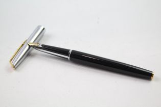 Vintage WATERMAN C/F Black Cased FOUNTAIN PEN w/ 18ct Gold Nib WRITING // Dip Tested & WRITING In