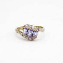 9cg Gold Tanzanite & Diamond Ring (2.5g) Size P