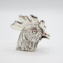 925 Sterling Silver HM articulated Cockerel Vesta with spring loaded lid in excellent condition -