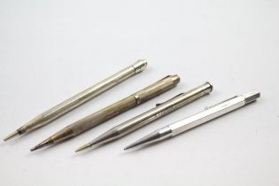 4 x Assorted Vintage Stamped .925 Sterling Silver Propelling Pencils (93g) // Inc Life Long, Yard
