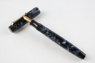 Vintage PARKER Duofold Navy Fountain Pen w/ 14ct Gold Nib WRITING // Dip Tested & WRITING In vintage