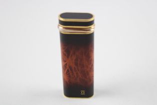CARTIER Gold Plate & Brown Lacquer Cigarette Lighter - 90279X (71g) // UNTESTED In previously