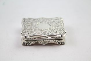 Antique Victorian Hallmarked 1843 Birmingham Sterling Silver Vinaigrette (16g) // w/ Original