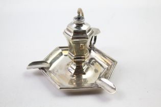 Art Deco 1930 Birmingham Sterling Silver Oil Burner Table Lighter & Ashtray 102g // Maker - Possibly