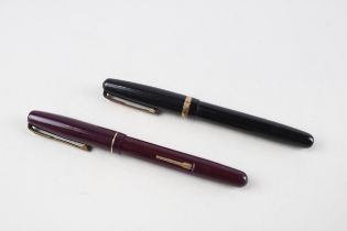 2 x Vintage WATERMAN Fountain Pens w/ 14ct Gold Nibs WRITING Inc 513, W2 Etc // Dip Tested & WRITING