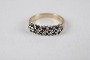 9ct gold sapphire & diamond half eternity ring (2.5g) Size L