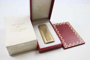 Must De CARTIER Gold Plated Cigarette Lighter In Original Box - 46637D 100g // UNTESTED In