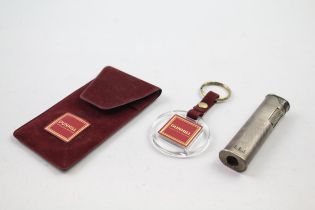 Vintage DUNHILL Silver Plated Cigarette Lighter w/ Dustcover, Keyring (64g) // UNTESTED In