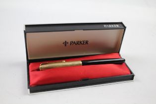 Vintage PARKER 51 Black Fountain Pen w/ 14ct Gold Nib, Rolled Gold Cap WRITING // Dip Tested &