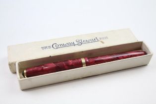 Vintage CONWAY STEWART 85L Burgundy Fountain Pen w/ 14ct Gold Nib WRITING // Dip Tested & WRITING In