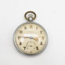LEONIDAS Military Pocket Watch GS/TP Crowsfoot 202835. Watch hands resets and winds and watch
