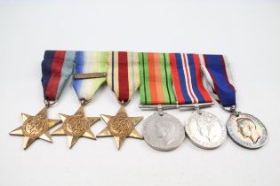 WW2 Mounted Navy Long service Medal Group inc Atlantic, Africa Stars etc. Including Long service