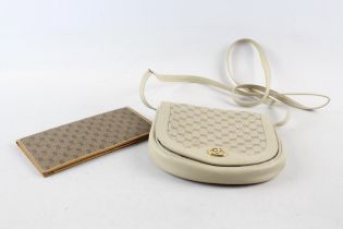 2 x Gucci 1970s Micro 'GG' Monogram Cream Crossbody Bag & Tan Card Holder // (DAMAGE TO STRAP) Items