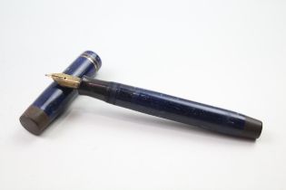 Vintage PARKER Duofold Navy Cased Fountain Pen w/ 14ct Gold Nib WRITING // Dip Tested & WRITING In