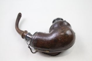 Antique Estate Pipe Inc Leather Cased Bavarian Meerschaum / Amber Bowl // Antique Estate Pipe Inc