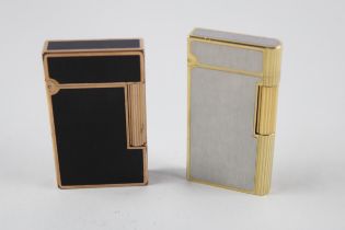 2 x Quality Gold Plated Lighters Inc ST Dupont Enamel & CARAN d'ACHE Swiss // 2 x Quality Gold