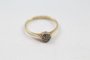 15ct gold diamond cluster ring (1.9g) Size O