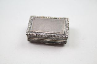 Antique Georgian Hallmarked 1801 Birmingham Sterling Silver Vinaigrette 12g // Maker -