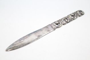 Vintage Stamped .830 Norwegian Silver Mylius Scrolling Leaf Letter Opener 21g // Length - 14.5cm