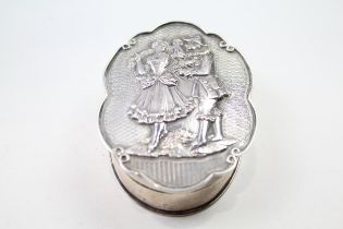 Antique Edwardian 1904 Birmingham Sterling Silver Figural Snuff Box (64g) // Maker - William