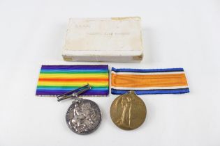 Boxed WW.1 Officers Medal Pair & Ribbons Named. 2 Lieut J.M. Mac Munn // Boxed WW.1 Officers Medal