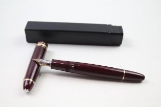 Montblanc Meisterstuck Burgundy Fountain Pen w/ 14ct White Gold Nib WRITING // Dip Tested &