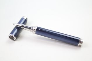 MONTEGRAPPA Emblema Blue Rollerball Pen w/ .925 Sterling Mounts (28g) // UNTESTED In previously