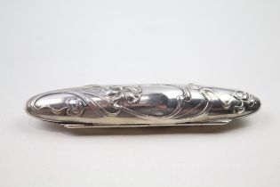 Antique Art Nouveau Stamped .800 Continental Silver Singular Cigar Case (24g) // Diameter - 12.2cm