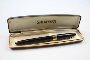 Sheaffer Fountain Pen Snorkel Vintage Black Casing Steel Nib Writing Boxed // Dip Tested & WRITING