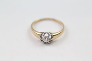 18ct gold old cut diamond ring (3g) Size O