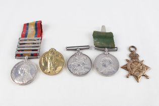 Boer War - WW.1 Medal Group Q.S.A Named. 7453 Pte. W. Halliburton Vol Coy Border // Boer War - WW.