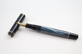 Vintage PELIKAN 150 Classic Black & Navy Fountain Pen w/ Gold Plate Nib Writing // Dip Tested &