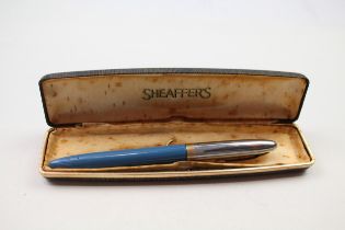 Sheaffer Fountain Pen Snorkel Vintage Teal Casing Steel Nib Writing Boxed // Dip Tested & WRITING In