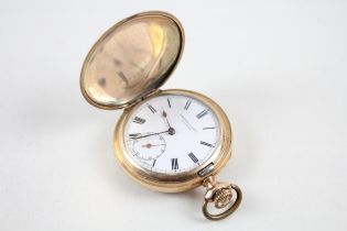 Cambell & Lumby Vintage Rolled Gold Full Hunter Pocket Watch Hand-wind WORKING // Cambell & Lumby