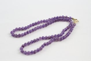 9ct gold amethyst bead necklace (11.9g)