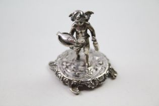 Antique / Vintage Stamped .800 Continental Silver Novelty Cherub Ornament (28g) // Height - 5.2cm In