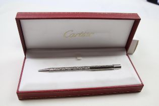 Santos De CARTIER Palladium Finish 'C' Motif Ballpoint Pen / Biro WRITING Boxed // w/ Original