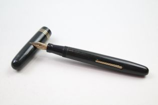 Vintage MABIE TODD Swan Self Filler Green Fountain Pen w/ 14ct Gold Nib // Dip Tested & WRITING In