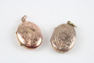 9ct gold back & front locket pendants (8.6g)