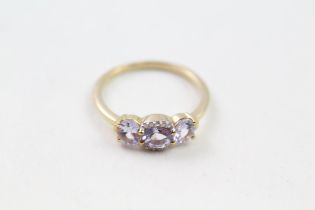 9ct gold tanzanite & diamond dress ring (1.9g) Size N 1/2