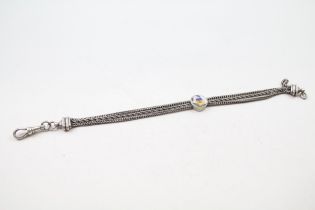 Silver antique Albertina watch chain bracelet conversion (15g)
