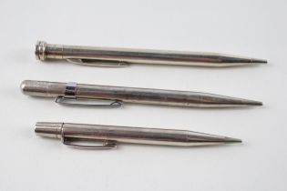 3 x Vintage .925 Sterling Silver Propelling Pencils Inc Fyne Poynt Etc (61g) // UNTESTED In