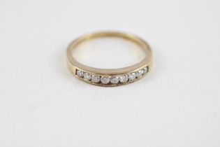 9ct gold diamond half eternity ring (1.9g) Size L