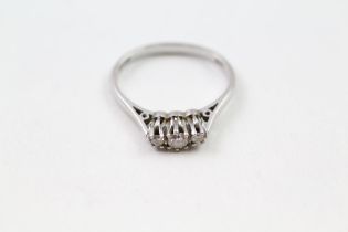 Platinum 950 diamond three stone ring (3.5g) Size N