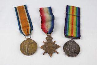 WW.1 1914-15 Star Trio & Original Ribbons Named. 8144 Gnr. H. Gowers R.F.A-R.A // WW.1 1914-15