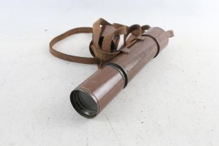 Antique Brass TELESCOPE Hilary Everest x 25-x 40 Two Draw w/ Leather Casing // Antique Brass