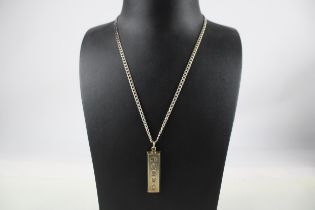 Silver ingot necklace with 1977 jubilee Britannia hallmarks (40g)