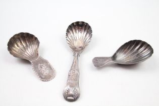 5 x Antique Georgian Hallmarked .925 Sterling Silver Caddy Spoons (42g) // In antique condition