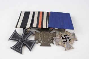 Mounted German WW.1 - WW.2 Long Service Medal Group Inc Iron Cross 2nd Class Etc // Mounted German