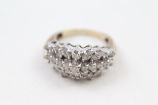 9ct gold diamond cluster ring (5.5g) Size O